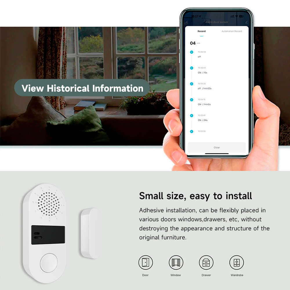 جهاز استشعار لاسلكي للأبواب وا - مراجعة Home Assistant Tuya وسعره