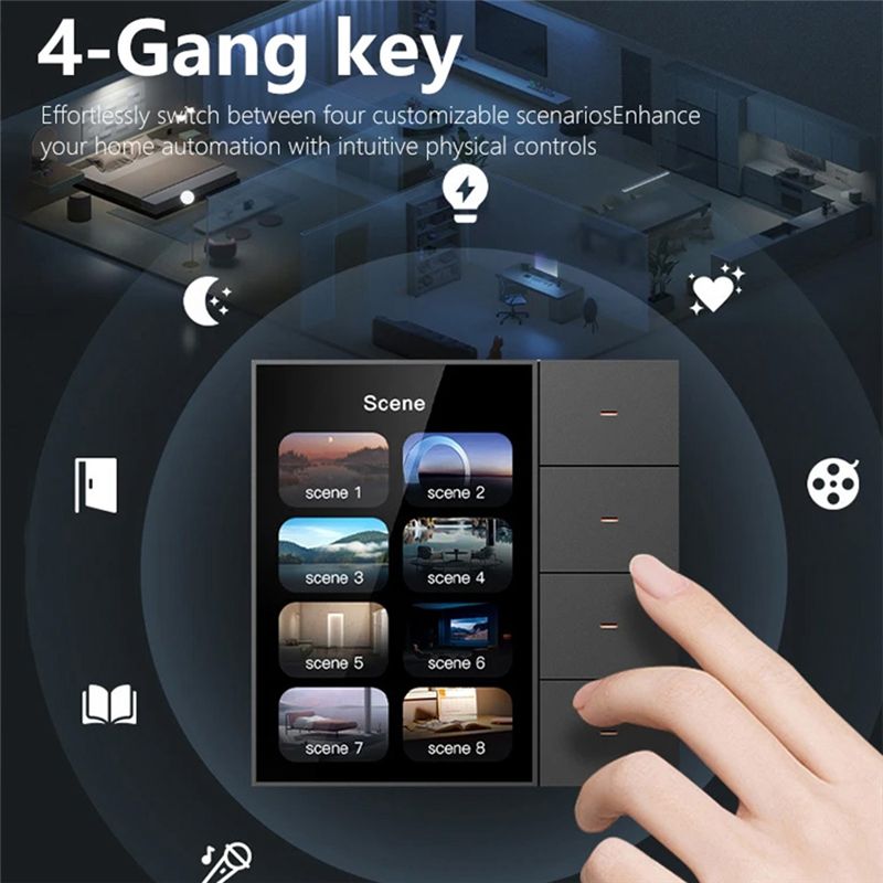 مفتاح حائط ذكي AED6-Tuya Zigbe - مراجعة Tuya 4 Channel وسعره